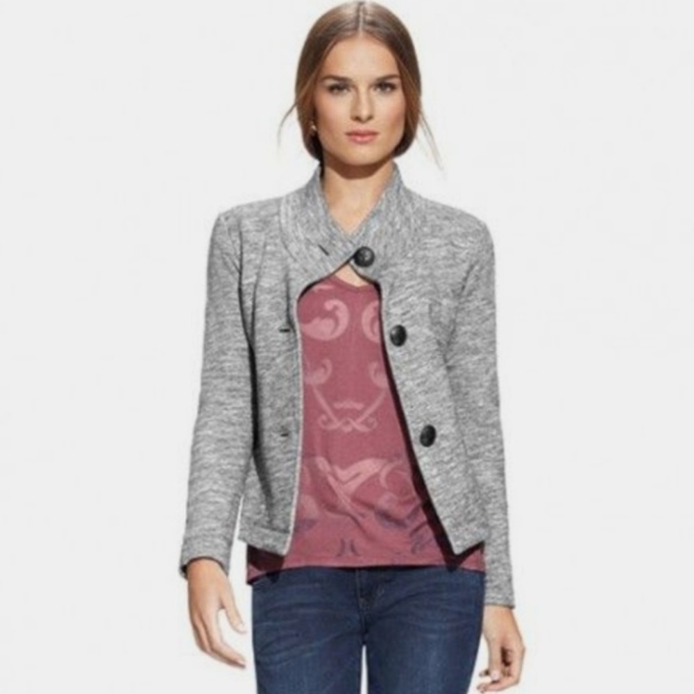 CAbi 596 Hourglass Sweatshirt Heathered Jacket